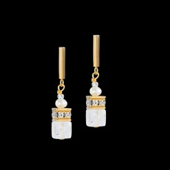 Earrings GeoCUBE® Fusion Precious Pearl Mix gold-white