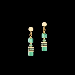 Earrings Mini Cubes green