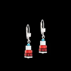 Earrings Modern Future Cube blue-red