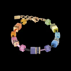 GeoCUBE® Bracelet multicolour rainbow gold