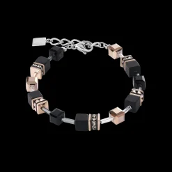 GeoCUBE® Bracelet onyx black-rose gold