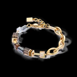 GeoCUBE® Chunky Chain bracelet gold-brown