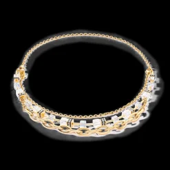 GeoCUBE® Festive Layer necklace gold-white