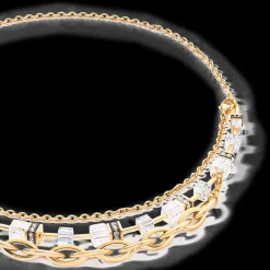 GeoCUBE® Festive Layer necklace gold-white