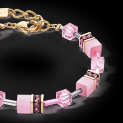 GeoCUBE® Iconic Mono Gold bracelet pink