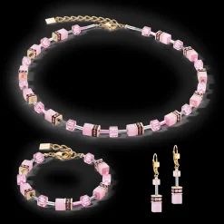 GeoCUBE® Iconic Mono Gold bracelet pink