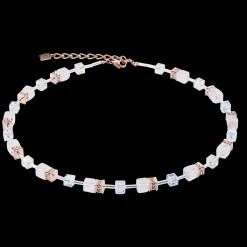 GeoCUBE® Iconic Nature necklace rosegold white