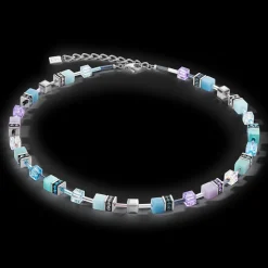 GeoCUBE® Iconic necklace aqua-lilac