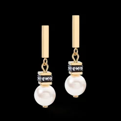 GeoCUBE® Iconic Pearl Mix earrings gold-white