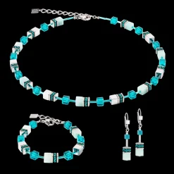 GeoCUBE® Iconic Precious earrings silver-green