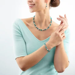 GeoCUBE® Iconic Precious earrings silver-green