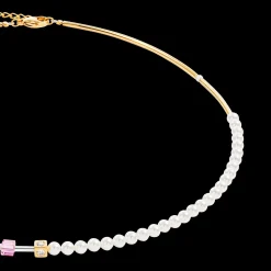 GeoCUBE® Mini Fusion Pearls Necklace gold-rose