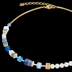 GeoCUBE® Precious Fusion Pearls necklace blue