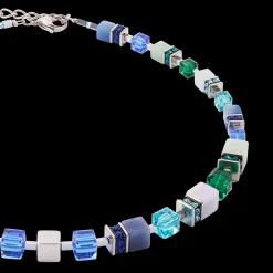 GeoCUBE® Precious Statement necklace silver-ocean
