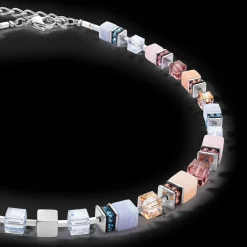 GeoCUBE® Precious Statement necklace silver-pastel
