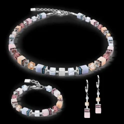 GeoCUBE® Precious Statement necklace silver-pastel