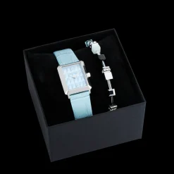 Gift Set Watch Iconic Spikes Sky Blue Silver & GeoCUBE® Iconic Bracelet Ice Serenity