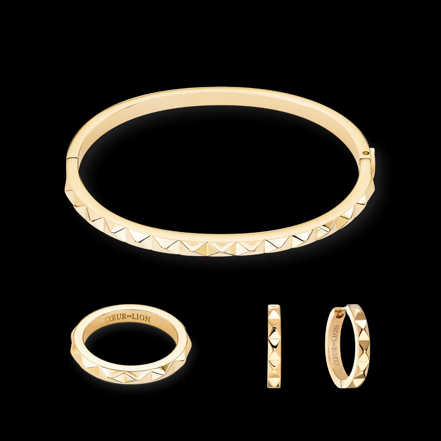 Hoop earrings Spikes 23 gold