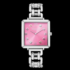 Iconic Cube Statement Watch Viva Magenta silver