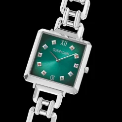 Iconic Cube Statement Watch Turquoise Glaze silver