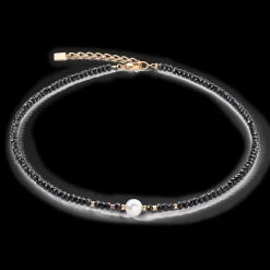 Mystic Pearl necklace gold-black