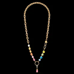 Necklace Cube Fusion Charm gold-rainbow