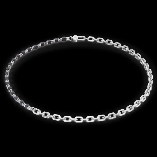 Necklace Cubes Fusion link chain black