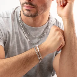 Necklace link chain silver