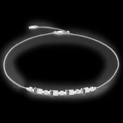 Necklace Mini Cubes & Chain silver-white