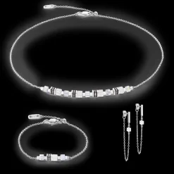 Necklace Mini Cubes & Chain silver-white
