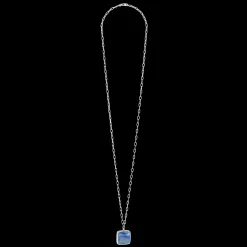 Necklace OE Amulet Square Aventurine silver-blue