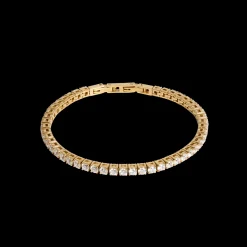 Tennis bracelet gold-crystal