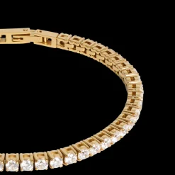 Tennis bracelet gold-crystal
