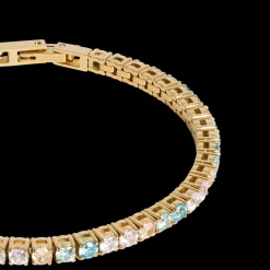 Tennis bracelet gold-multicolour pastel