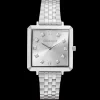 Watch Iconic Square Elegant Monochrome Silver Stainless Steel