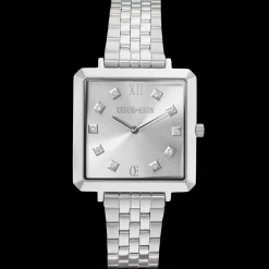 Watch Iconic Square Elegant Monochrome Silver Stainless Steel