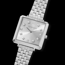 Watch Iconic Square Elegant Monochrome Silver Stainless Steel