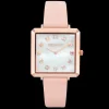 Watch Iconic Square Mother-of-Pearl Rose Gold Bracelet Leather Romantic Pink