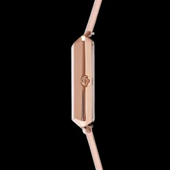 Watch Iconic Square Mother-of-Pearl Rose Gold Bracelet Leather Romantic Pink