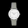 Watch Round Brilliant White Bracelet Leather Light Grey