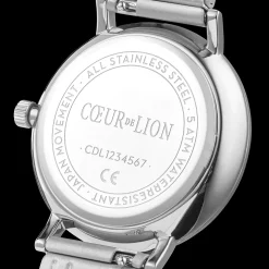 Watch Round Brilliant White Bracelet Leather Light Grey