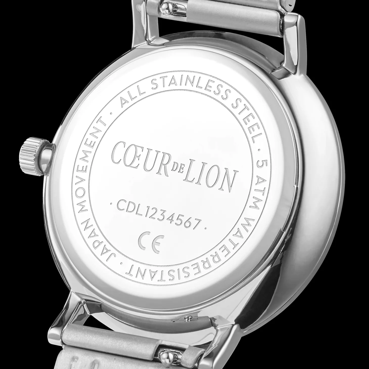 Watch Round Brilliant White Bracelet Leather Light Grey