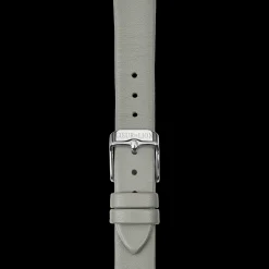 Watch Round Brilliant White Bracelet Leather Light Grey