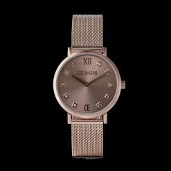Watch Round Champagne Sunray Milanese Stainless Steel Champagne