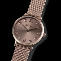 Watch Round Champagne Sunray Milanese Stainless Steel Champagne