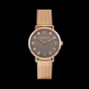 Watch Round Mocha Matt Milanese Stainless Steel Rose Gold