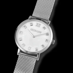 Watch Round Mother-of-Pearl Milanaise Stainless Steel Silver