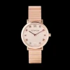 Watch Round Rose Gold Matt Monochrome Stainless Steel Rose Gold