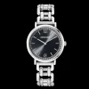 Watch Round Sparkling Mysterious Black Statement silver