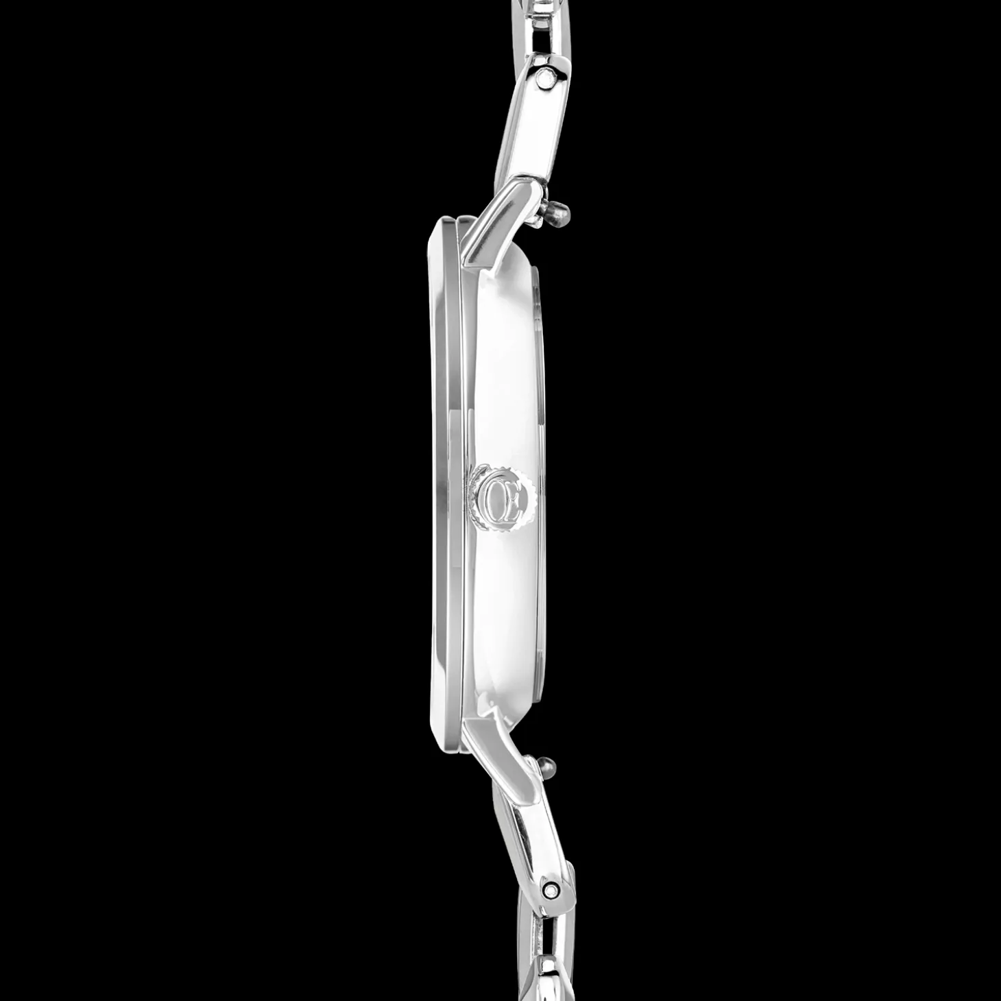 Watch Round Sparkling Mysterious Black Statement silver